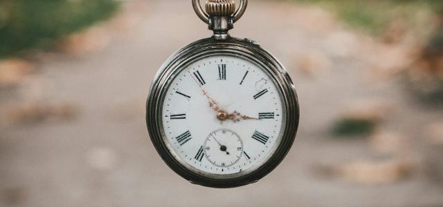 pocket watch at 3:55 by Andrik Langfield courtesy of Unsplash.